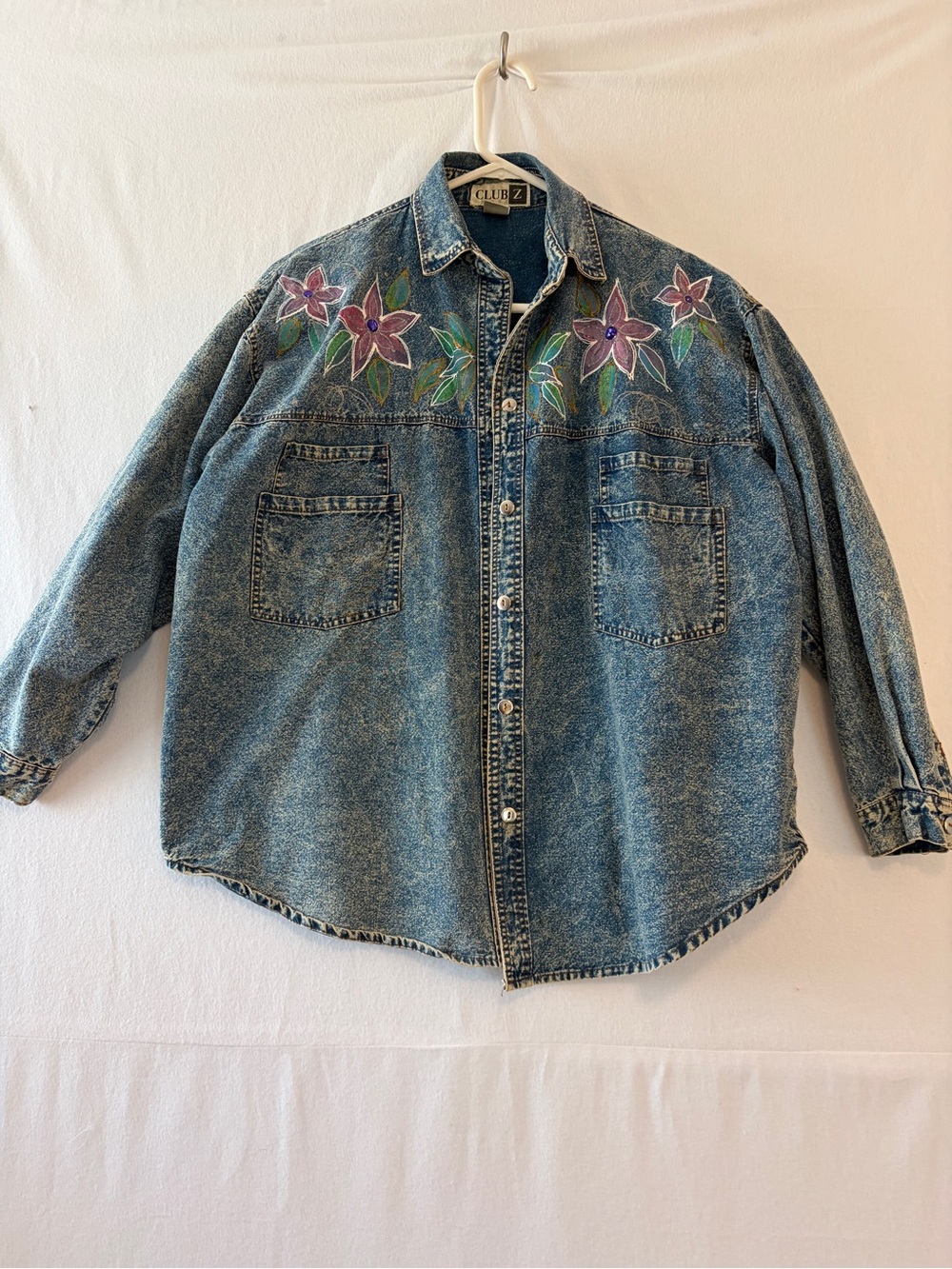 Vintage Club Z Acid Wash Hand-painted Shirt